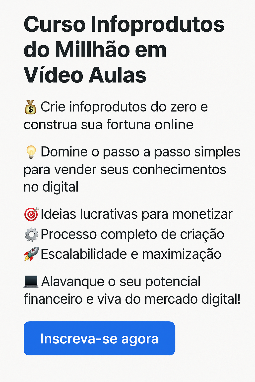💻 Curso Infoprodutos do Milhão em Vídeo Aulas 🎬💸