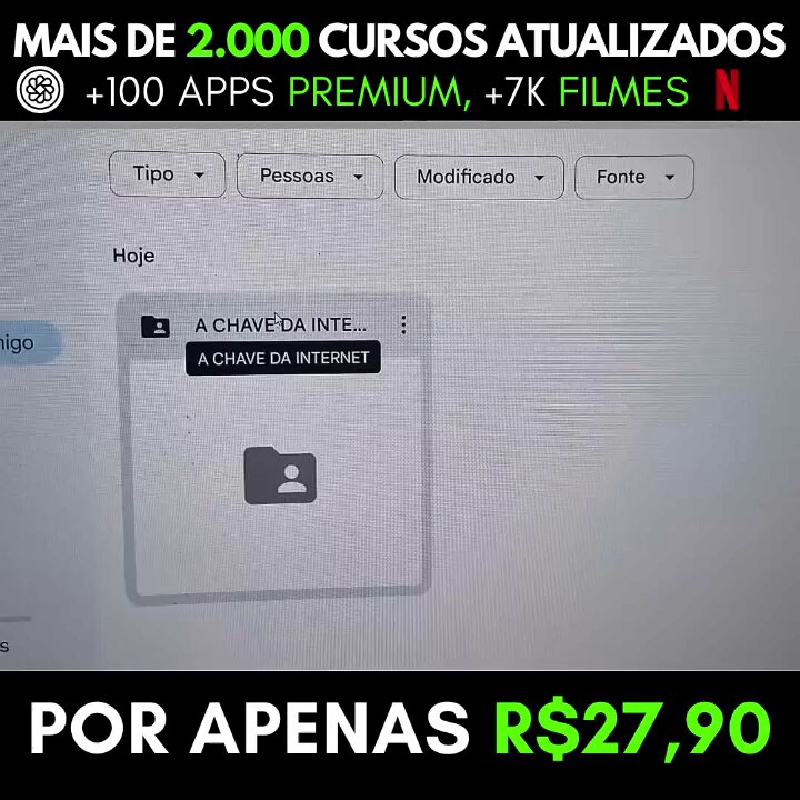 + de 2000 Cursos + 100 APPS PREMIUM + 7K Filmes