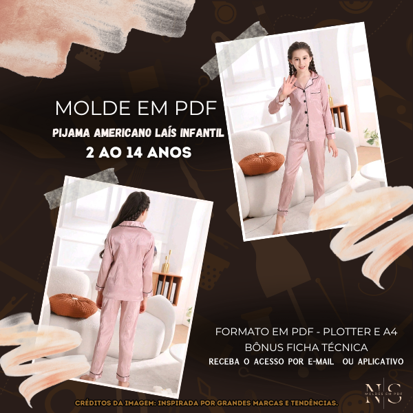 Imagem de capa para o Curso online ✨[Molde em PDF] - Pijama Americano Laís Infantil ID 4007312  