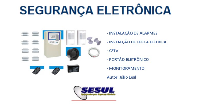 Curso Instalação de Alarmes, Cerca Elétrica, CFTV, Portão Eletrônico e Monitoramento