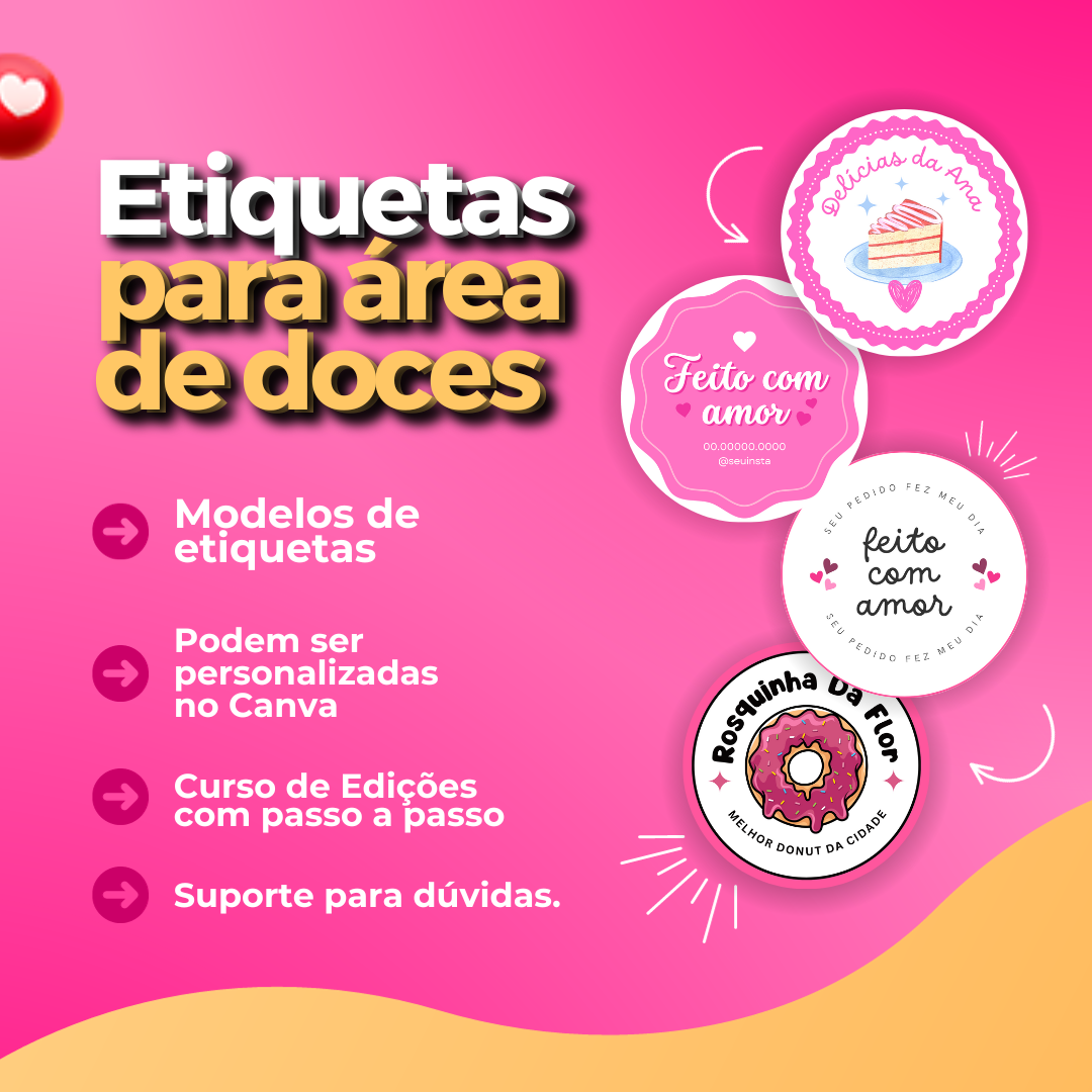 Etiquetas para Área de Doces - Packs da Isa Designer | Hotmart