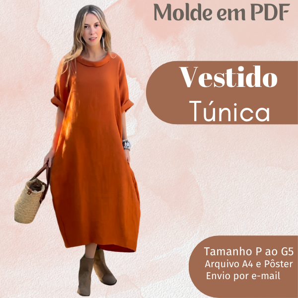 MOLDE EM PDF VESTIDO TÚNICA