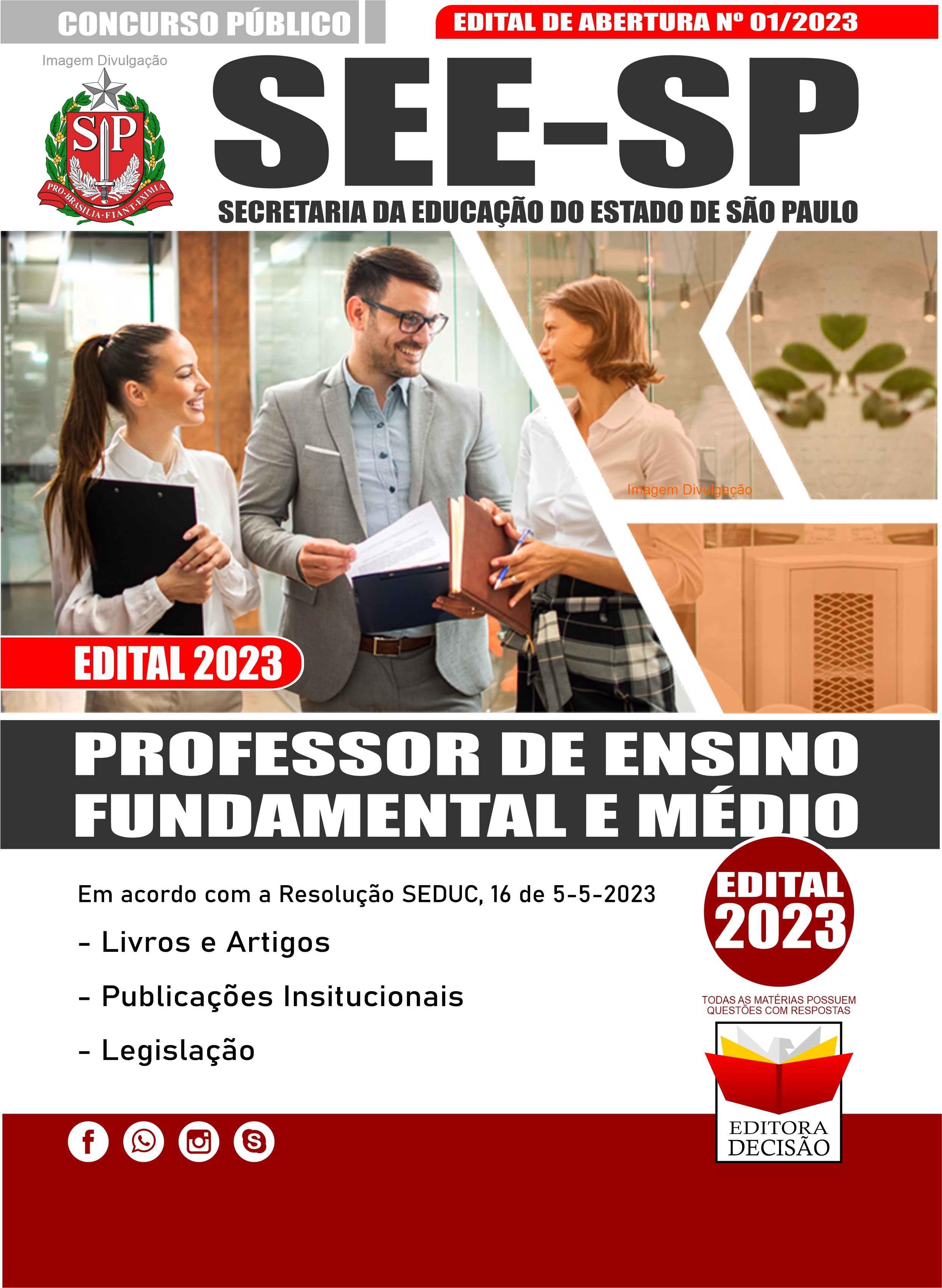 Apostila Concurso SEE-SP 2023 - Professor de Ensino Fundamental e Médio