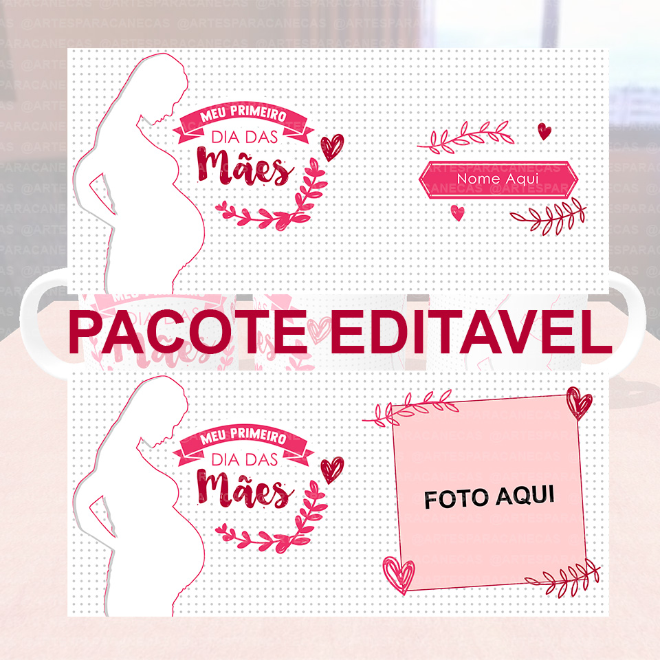 Imagem de capa para o Curso online Artes para Canecas - Meu Primeiro Dia das Mães (Sublimação)