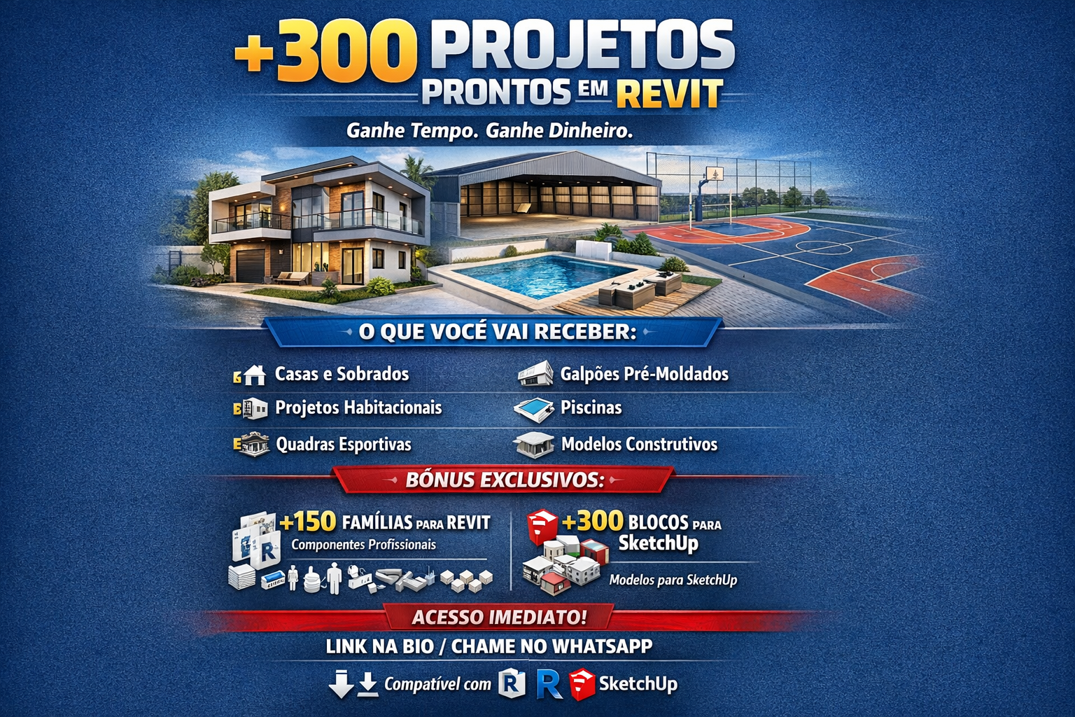 MEGA PACOTE DE MAIS DE 300 PROJETOS PRONTOS E EDITAVEIS EM REVIT