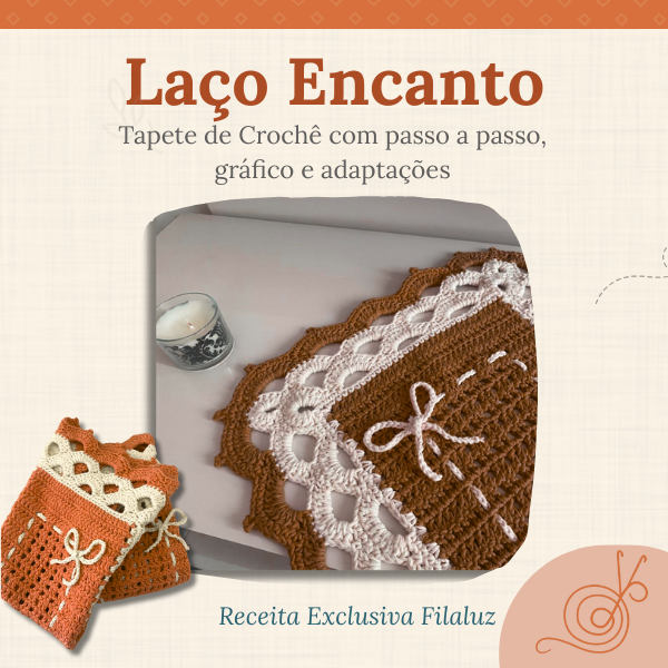 Tapete Laço Encanto — Receita de Crochê com Gráfico e Passo a Passo