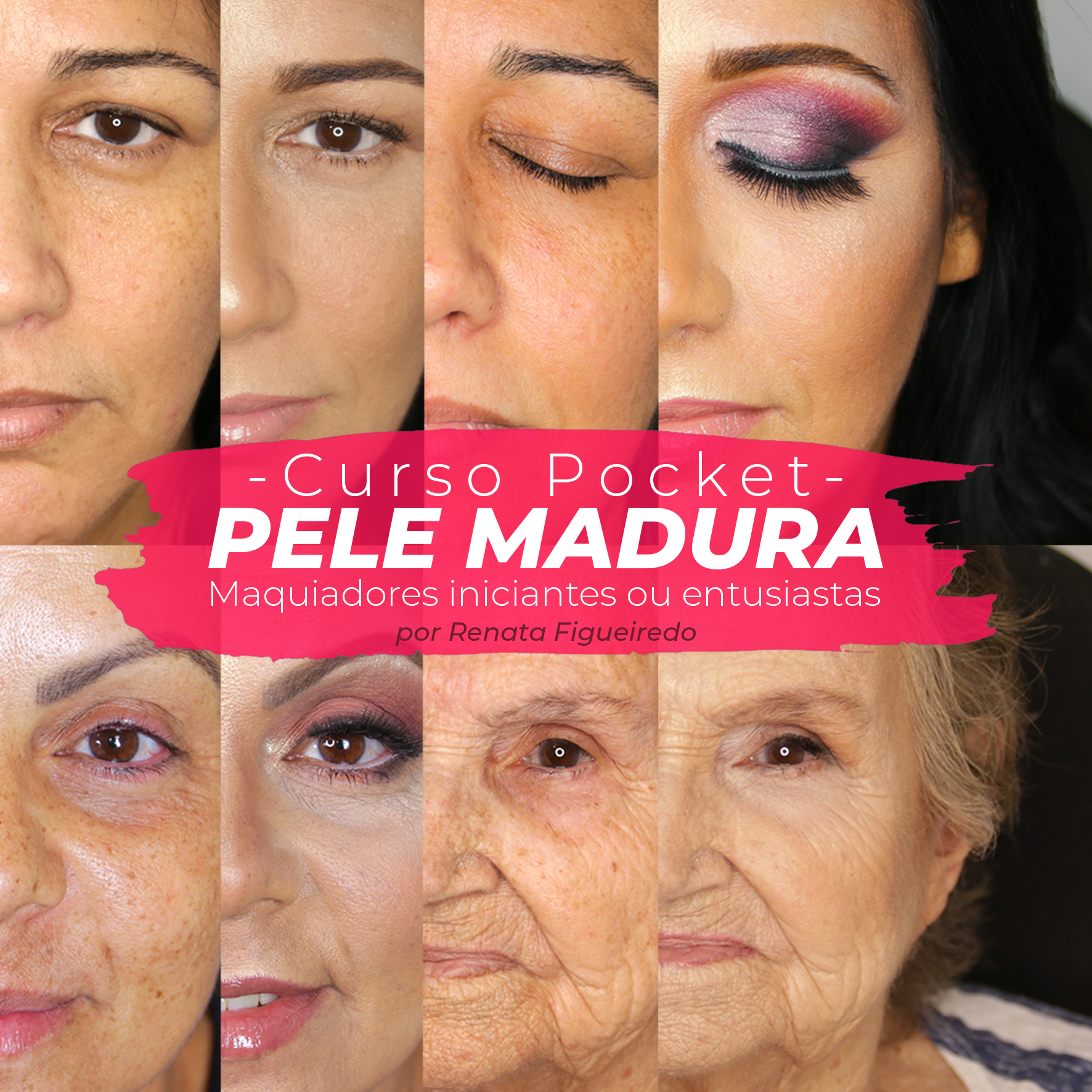 Imagem de capa para o Curso online MAQUIAGEM PELE MADURA | Maquiadores Iniciantes | por Renata Figueiredo