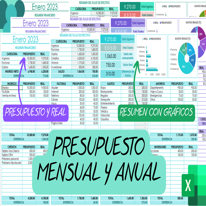 PRESUPUESTO MENSUAL Y ANUAL PARA FINANZAS PERSONALES EN EXCEL - Lud...