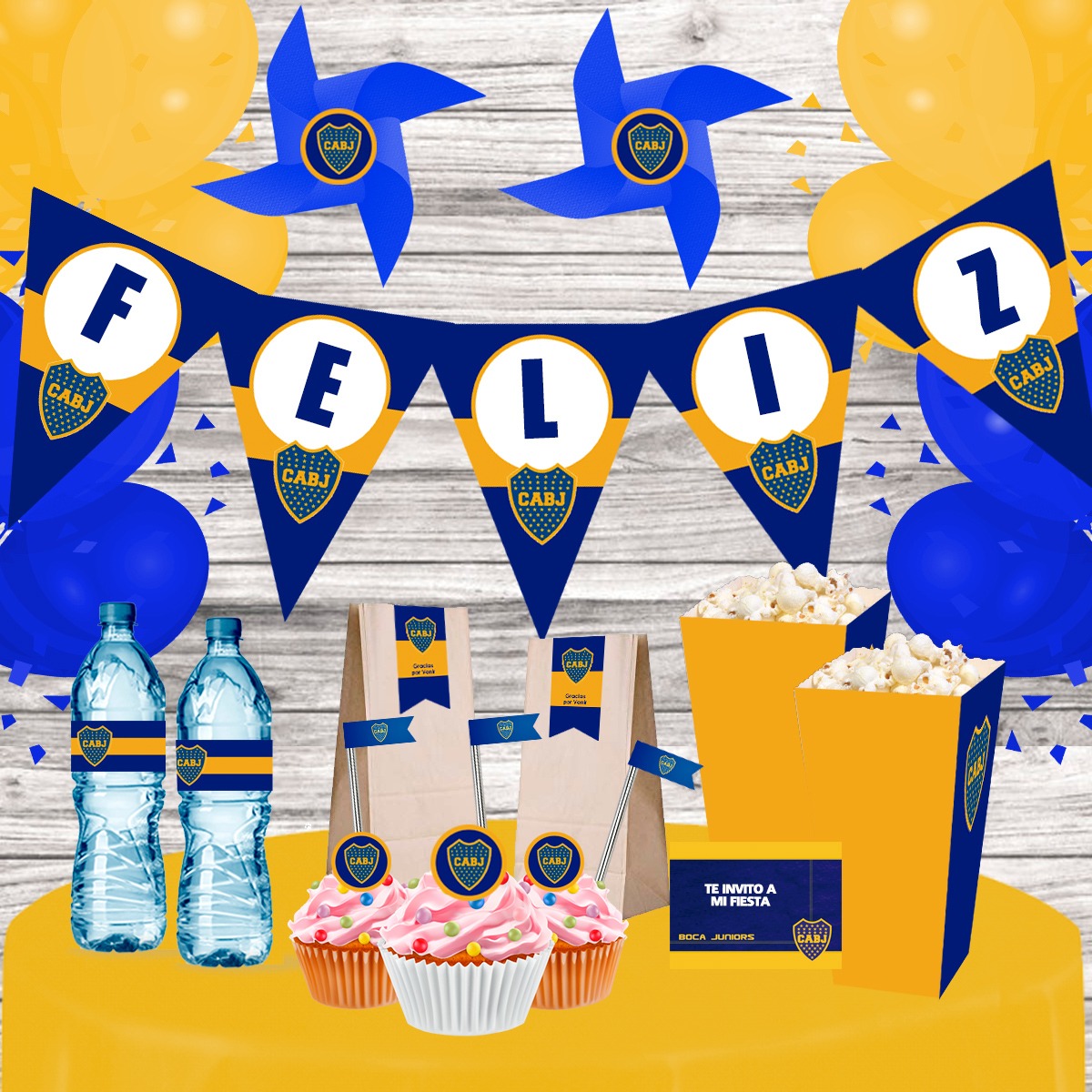 Kit Imprimible Boca Juniors Candy Bar Personaliza tu Fiesta (PDF)