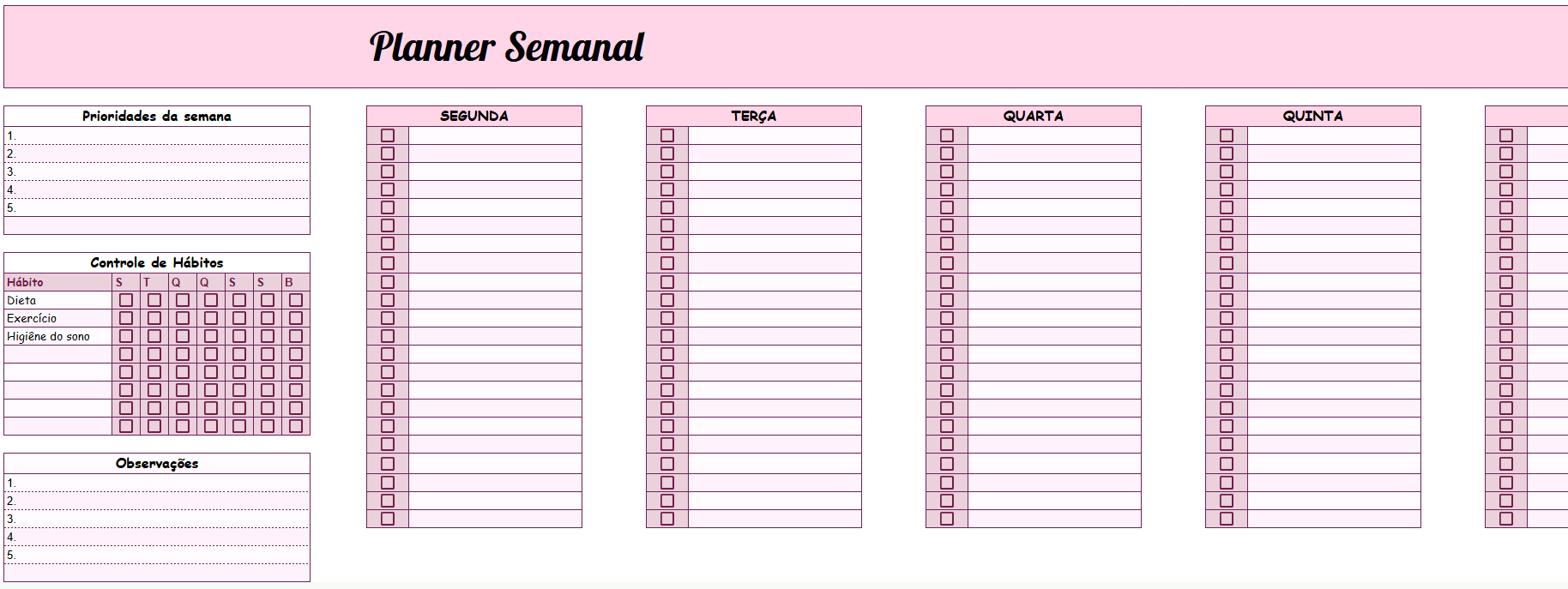 Planner Semanal – Organize sua rotina e tenha clareza do que realme...