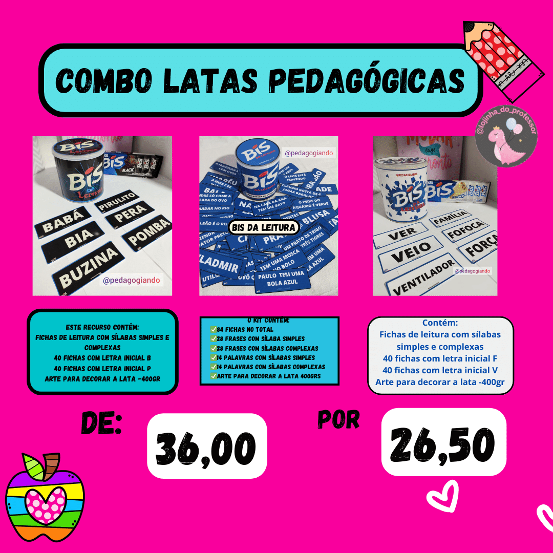 COMBO PROMOCIONAL 5 - LATAS PEDAGÓGICAS