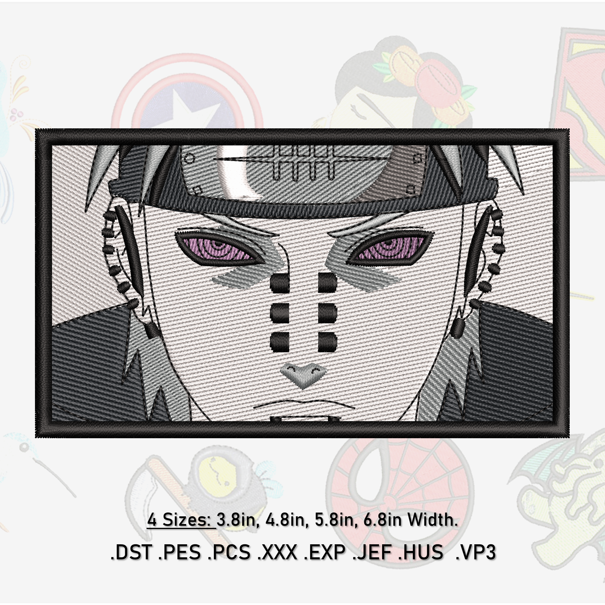 Anime Machine Embroidery Design. 4 Sizes