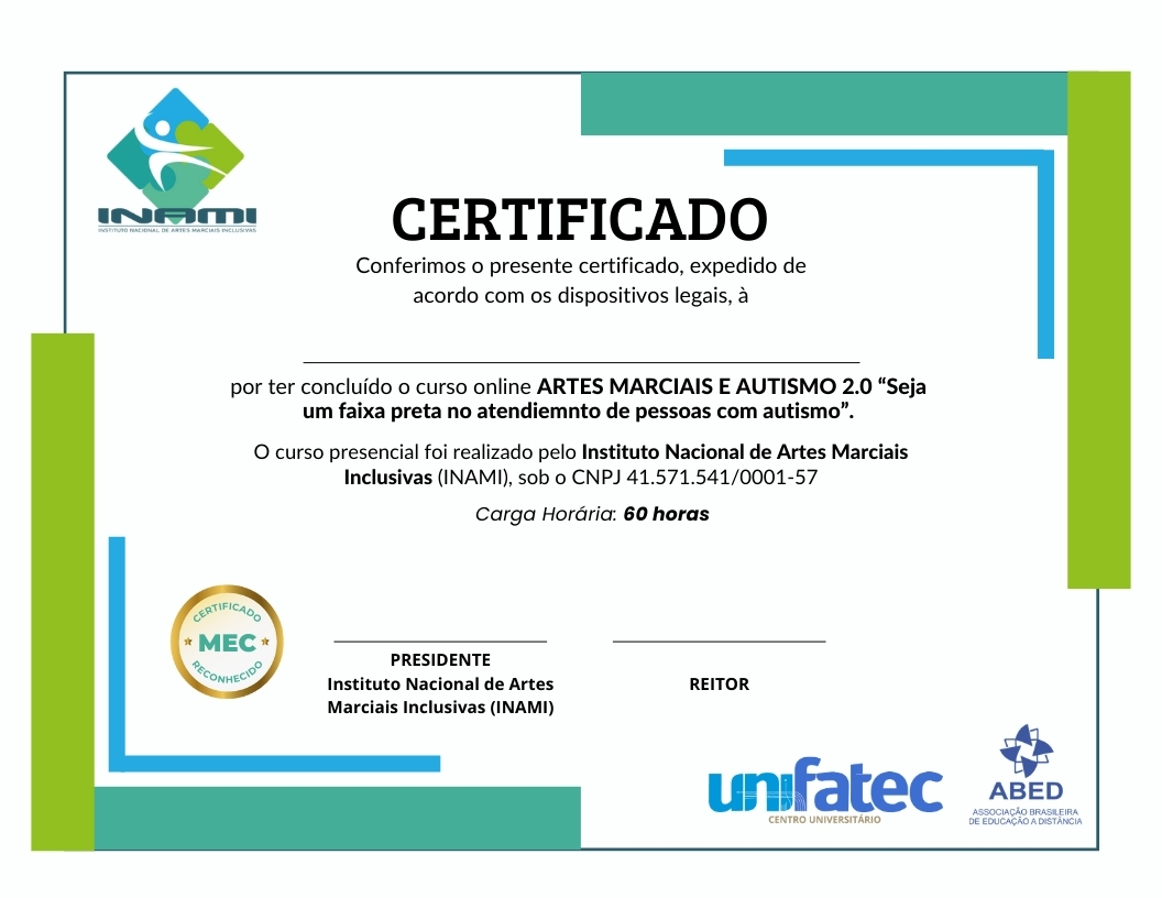 Certificado Reconhecido pelo MEC - Instituto Nacional de Artes Marc...