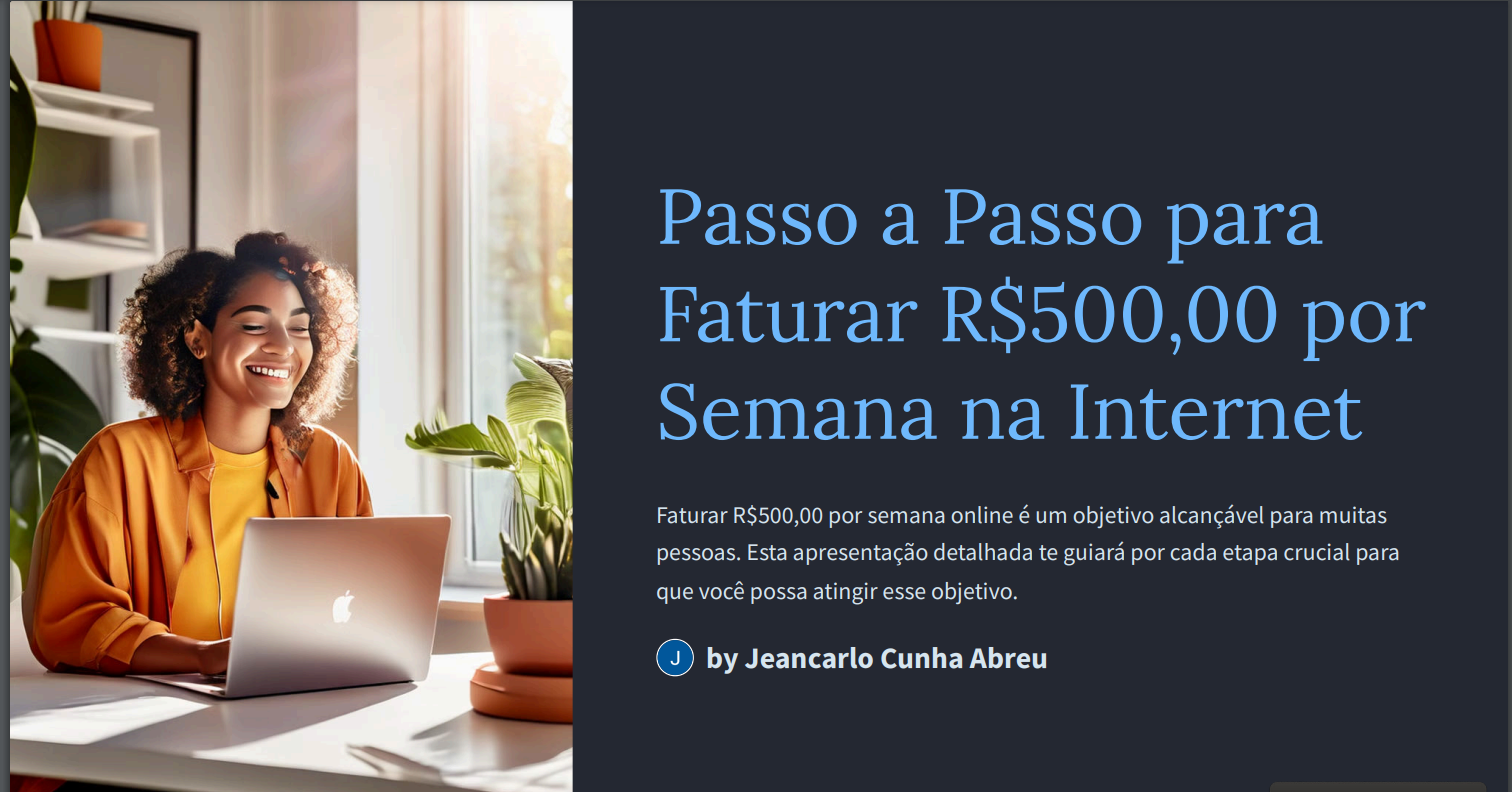 PASSO A PASSO PARA FATURAR R$500,00 PORE SEMANA NA INTERNET - Jeanc...