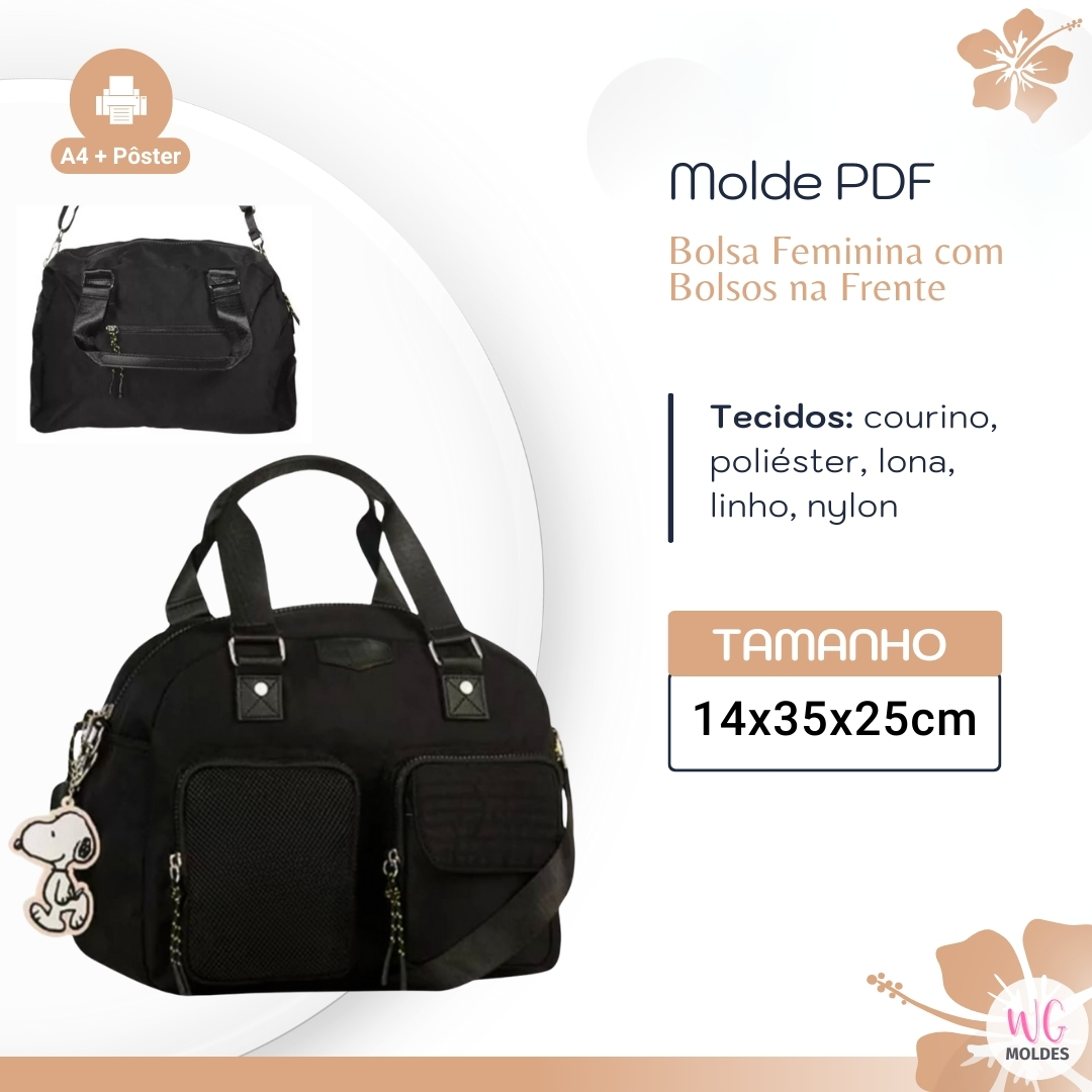 MOLDE BOLSA FEMININA COM BOLSOS NA FRENTE
