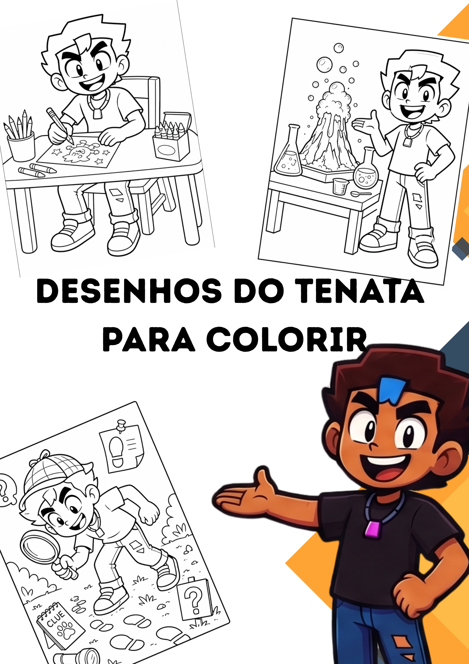 Capa do PDF de desenhos para colorir do Tenata