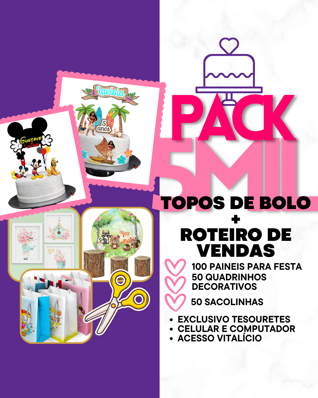 PACK DOS SONHOS - 5MIL TOPOS DE BOLO - Rivania Ribeiro | Hotmart