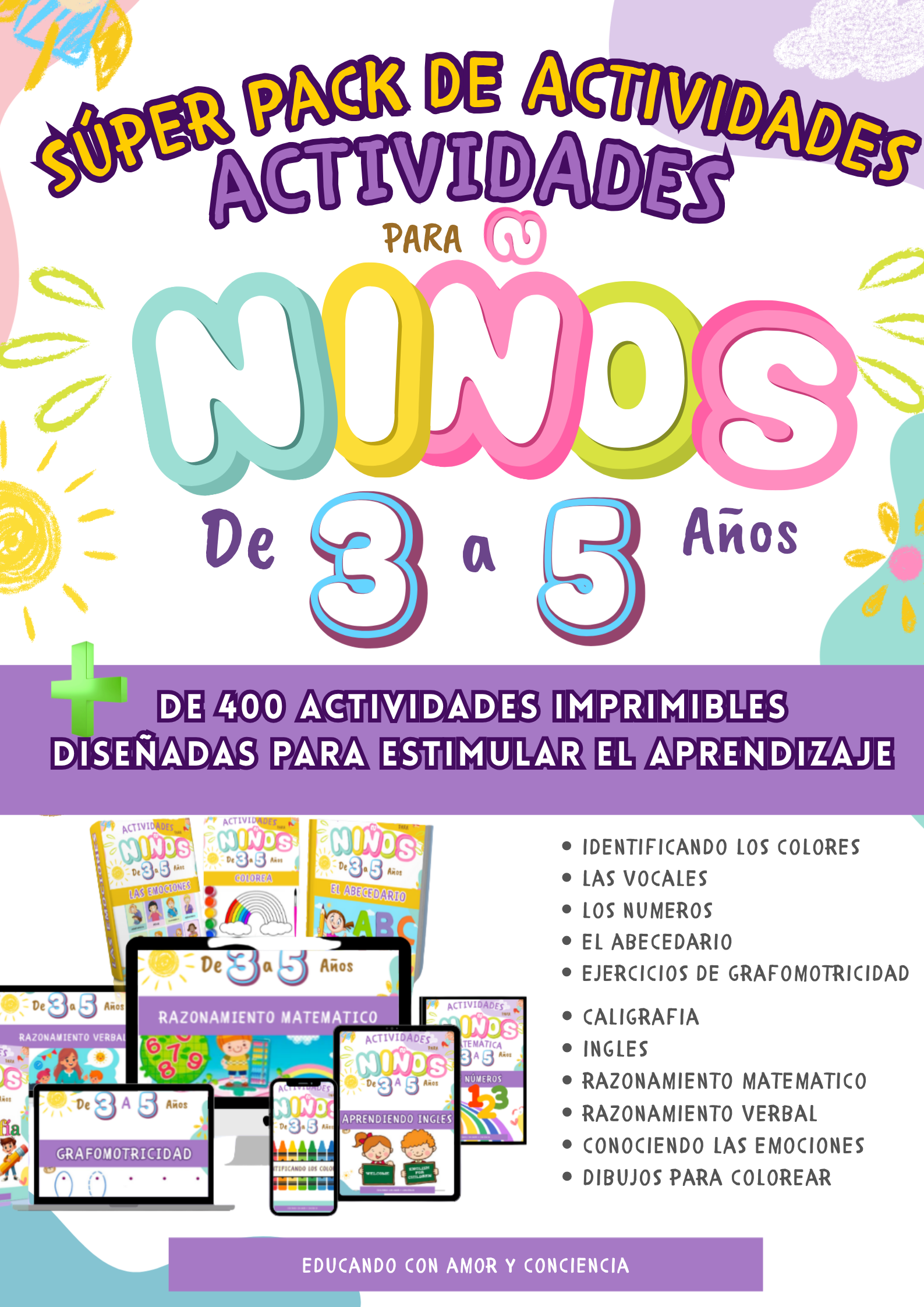 Súper Pack de Actividades para Niños de 3 a 5 años - Brielida Mader...