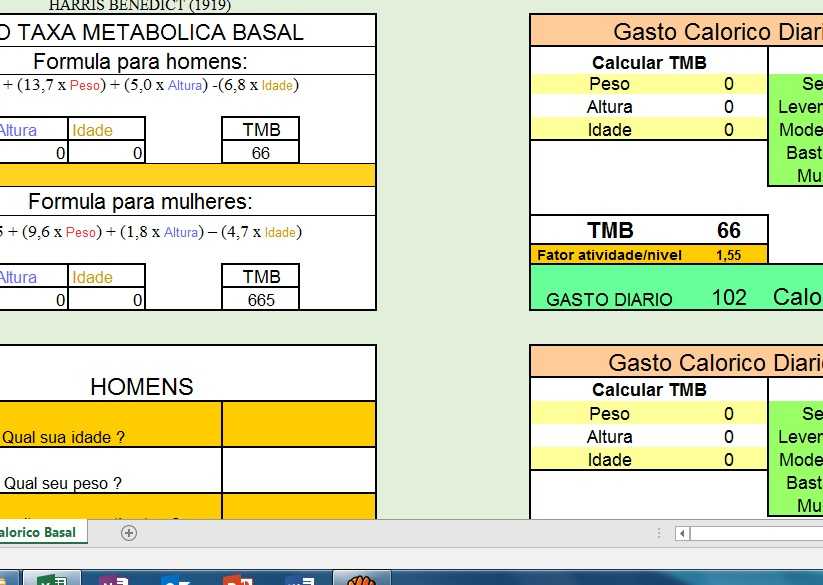 TB01 CALCULAR TAXA METABOLICA BASAL TMB E GASTO CALORICO DIARIO 1 